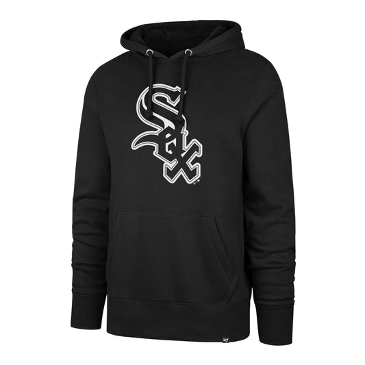 '47 Brand Mens Chicago White Sox Jet Black Imprint Headline Hoodie